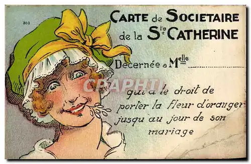 Cartes postales Carte de Societaire de la St Catherine Femme