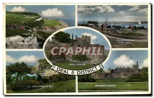 Cartes postales Deal & District Kingsdown cliffs Walmer castle St Margaret&#39s bay