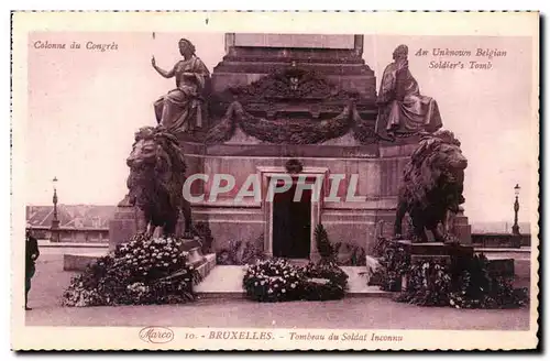 Cartes postales Bruxelles tombeau du soldat inconnu Lion