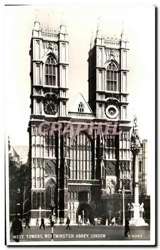 Cartes postales West towers westminster abbey london