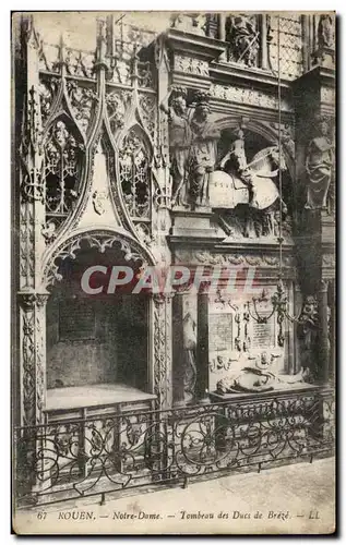 Cartes postales Rouen Notre Dame Tombeau Des ducs De Breze