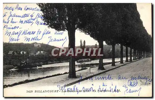 Ansichtskarte AK Billancourt Les Bords De A Seine La navigation Bateau