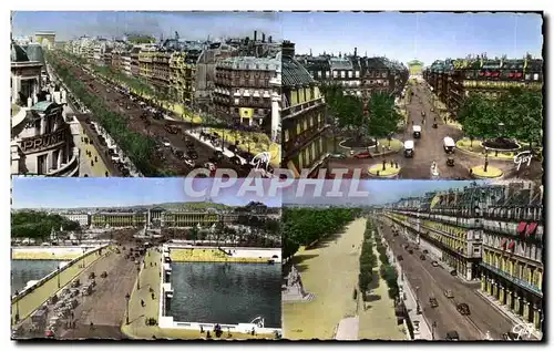 Cartes postales Paris Et Ses Merveilles L'avenue des Champ Elysees L'avenue de L'Opera le pont et la pl