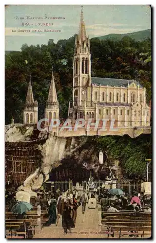 Cartes postales Lourdes La grotte et la basilique