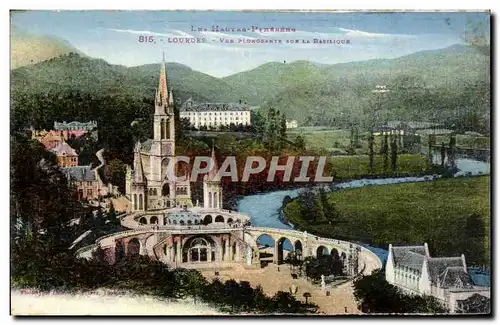 Ansichtskarte AK Lue Hautes Pyrenees Lourdes Vue Plongeante Vue La Basilique