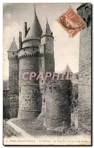 Cartes postales Vitre Le Chateau la Tour St Laurent et les fosses