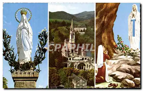 Cartes postales Lourdes La Vierge couronnee la Basilique L&#39Apparition