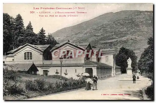 Cartes postales Luchon L&#39Etablissement Thermal Vue Du Pre Et Allee d&#39Etigny