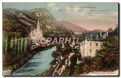 Ansichtskarte AK Lourdes Vue sur Le Gave Et La Basilique