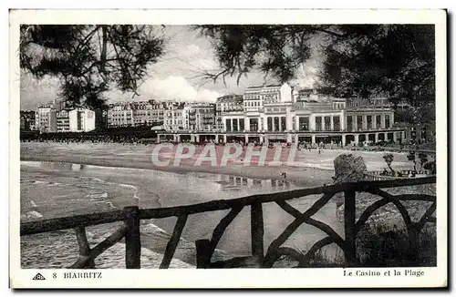 Cartes postales Biarritz Le Casino et la Plage