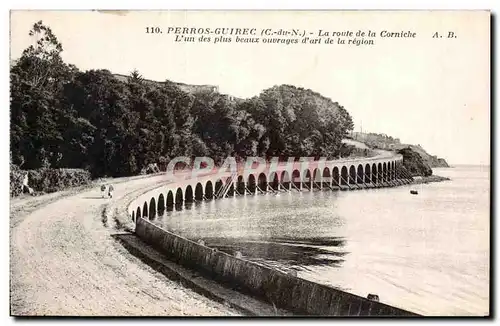 Cartes postales Perros Guirec La route de la Corniche L&#39un des plus beaux d&#39art de la region