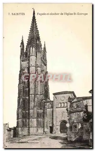 Ansichtskarte AK Saintes Facade et clocher de I&#39eglise St Eutrope