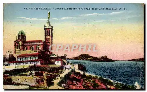 Cartes postales Marseille Notre Dame de la Garde et le Chateau d&#39If