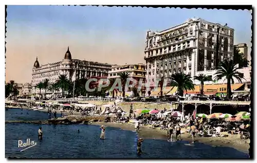 Cartes postales La Cote D&#39Azur Cannes Le Palais Miramar et le Carlton Hotel