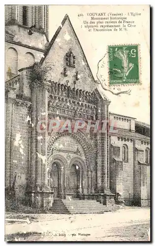 Cartes postales Vouvant (Vendee) L&#39Eglise Monument historique