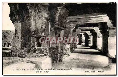 Cartes postales Nimes Les Arenes Galerie monumentale du 1er etage