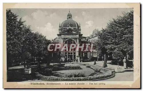 Ansichtskarte AK Wiesbaden Kochbrunnen La source chaude The hot spring