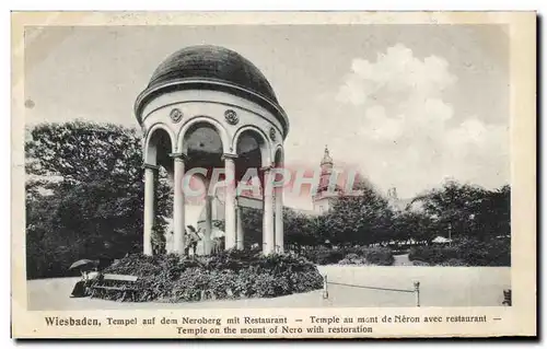 Ansichtskarte AK Wiesbaden Tempel auf dem Neroberg mit Restaurant Temple au mont de Neron avec restaurant