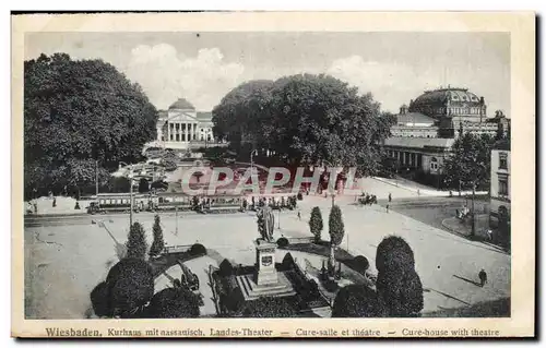 Cartes postales Wiesbaden Kurhause mit nassauisch Landes Theatre Cure salle et theatre