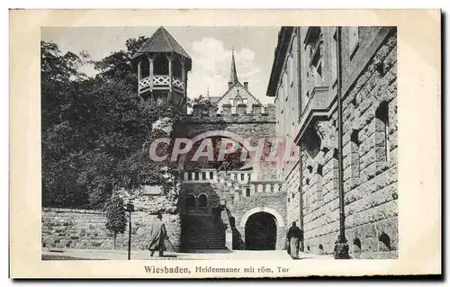 Cartes postales Wiesbaden Heidenmauer mit rom Tor