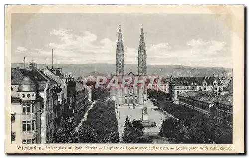 Ansichtskarte AK Wiesbaden Luisenplatz mit kath Kirche La place de Louise avec eglise cathe