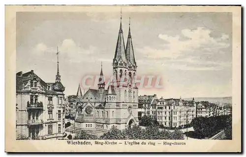 Cartes postales Wiesbaden Ring Kirche L&#39eglise du ring Ring Church
