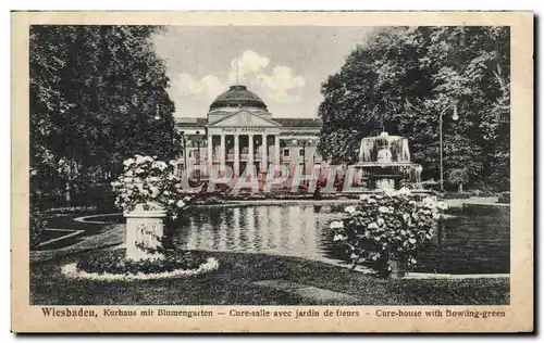 Ansichtskarte AK Wiesbaden Kurhaus mit Blumengarten Cure salle avec jardin de fieurs