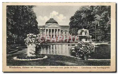 Cartes postales Wiesbaden Kurhaus mit Blumengarten Cure salle avec jardin de fieurs