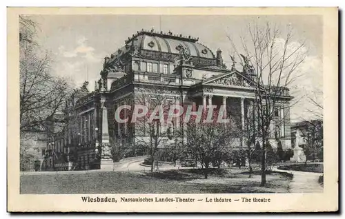 Ansichtskarte AK Wiesbaden Nassauisches Landes Theatre Le theatre The