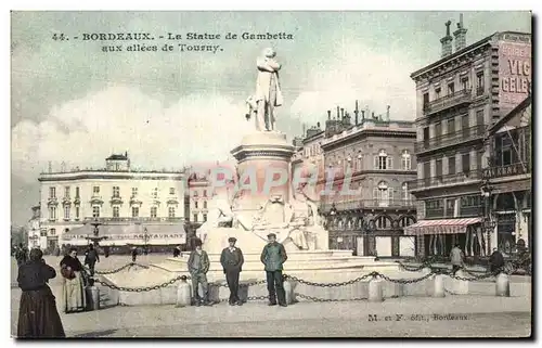 Cartes postales Bordeaux Le Statue de Gambetta aux Allees de Tourny