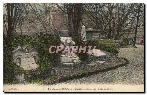 Ansichtskarte AK Asnieres Clichy Cimetiere des Chiens Allee Centrale