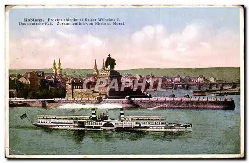 Cartes postales Koblenz Provinzialdenkmal kaiser withelms Das Deutsche eck Zusammenflub von Rhein U Mosel