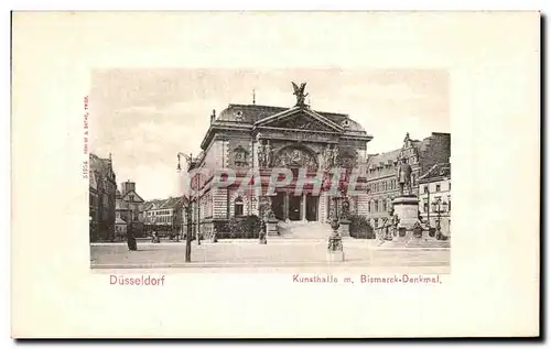Ansichtskarte AK Dusseldorf Kunsthalle mit Bismarck Denkmal