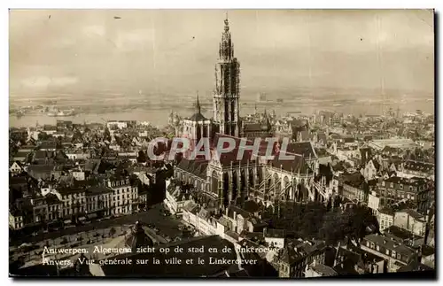 Cartes postales Antwerpen Anvers Vue generale sur la ville et le Linkeroever