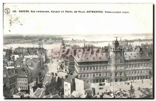 Ansichtskarte AK Anvers Vue Panorama Escaut et hotel de ville