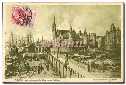 Cartes postales Anvers Vue instantanee du Debarcadere du Steen