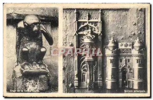 Cartes postales Singe de la Orand Garde Mons Hotel de ville Serrure principale