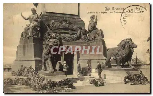 Ansichtskarte AK Bruxelles Colonne du Congres Le tombeau du soldat inconnu Lion