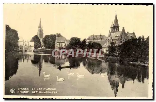 Cartes postales Bruges Le Lac D'amour Brugge Het Minnewater Cygne