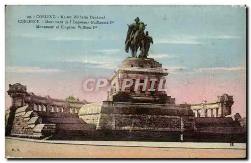 Cartes postales Coblenz Kaiser Withelm Denkmal Colblence Monument De