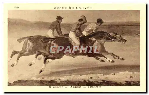 Ansichtskarte AK Musee Du Louvre Paris Gericault La course Horse race Cheval Hippisme