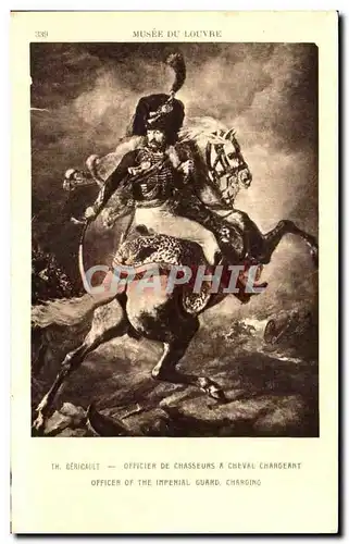 Cartes postales Gericault Officier de Chasseurs a cheval chargeant Paris Musee du Louvre