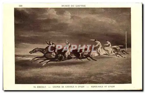 Ansichtskarte AK Musee du Louvre Gericault Course de chevaux a Epsom Horse Cheval Hippisme