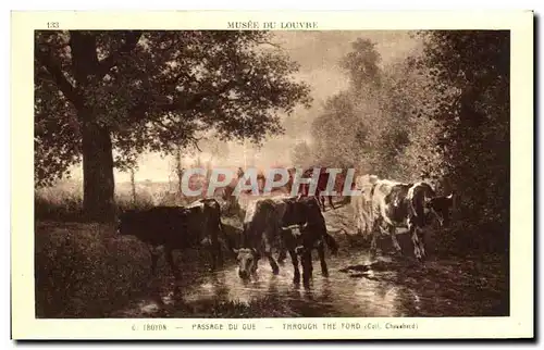 Cartes postales Musee Du Louvre Troyon Passage Du Gue Through The Ford Vaches