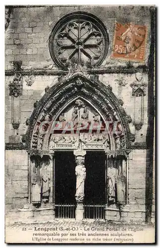 Cartes postales Longpont Le Grand Portail de l'Eglise