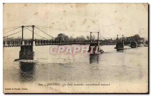 Ansichtskarte AK Ancenis Le Pont suspendu nouvellement restaure