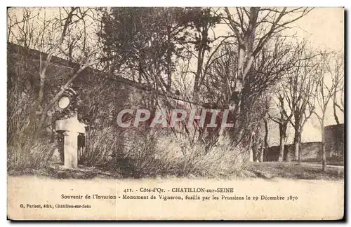 Cartes postales Cote d&#39Or Chatillon sur Seine Souvenir de I&#39Invasion Monument de vigneron fusille par les