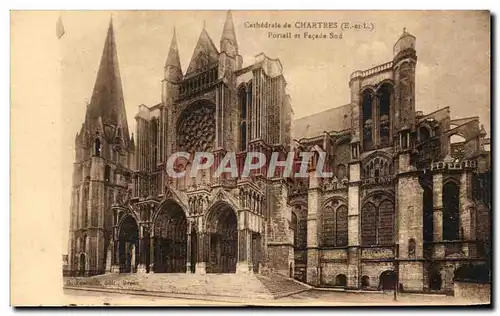 Cartes postales Cathedrale de Chartres Portail et Facade Sud