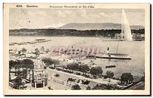 Cartes postales Geneve Monument Brunswick et Jet d&#39eau