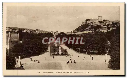 Cartes postales Lourdes L&#39Esplanade Et Le Chateau